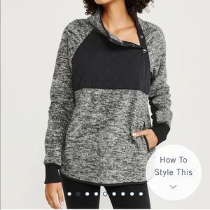 A&F Asymmetrical Snap-Up Fleece